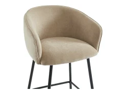 Conjunto de 2 taburetes de tela y metal negro - Beige - LAZONI by Pascal Morabito