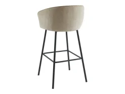 Conjunto de 2 taburetes de tela y metal negro - Beige - LAZONI by Pascal Morabito
