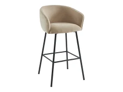 Conjunto de 2 taburetes de tela y metal negro - Beige - LAZONI by Pascal Morabito