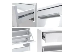 Conjunto de armario Loret V2 Mini, Carcasa en blanco mate / Frente en gris hormigón oxidado