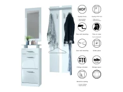 Conjunto de armario Loret V2 Mini, Carcasa en blanco mate / Frente en gris hormigón oxidado