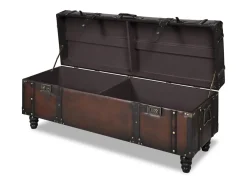 Conjunto de banco de almacenamiento de 3 piezas Marrón