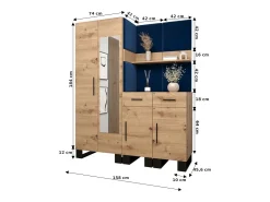 Conjunto de guardarropa Artin 15 196/158/46 (Roble/Manila 16)