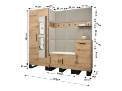 Conjunto de guardarropa Artin 13 196/200/46 (Roble/Manila 02)