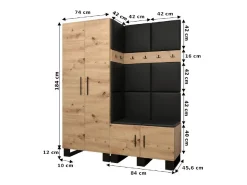 Conjunto de guardarropa Artin 2 196/158/46 (Roble/Manila 02)