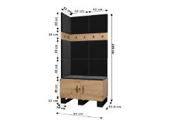 Conjunto de guardarropa Artin 11 196/84/46 (Roble/Manila 16)