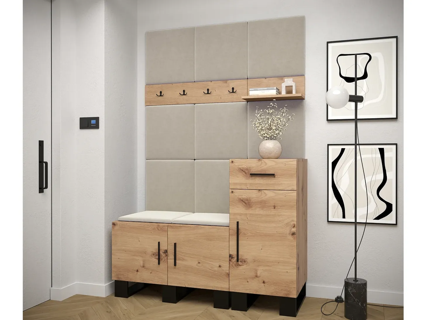 Conjunto de guardarropa Artin 5 196/126/46 (Roble/Manila 02)