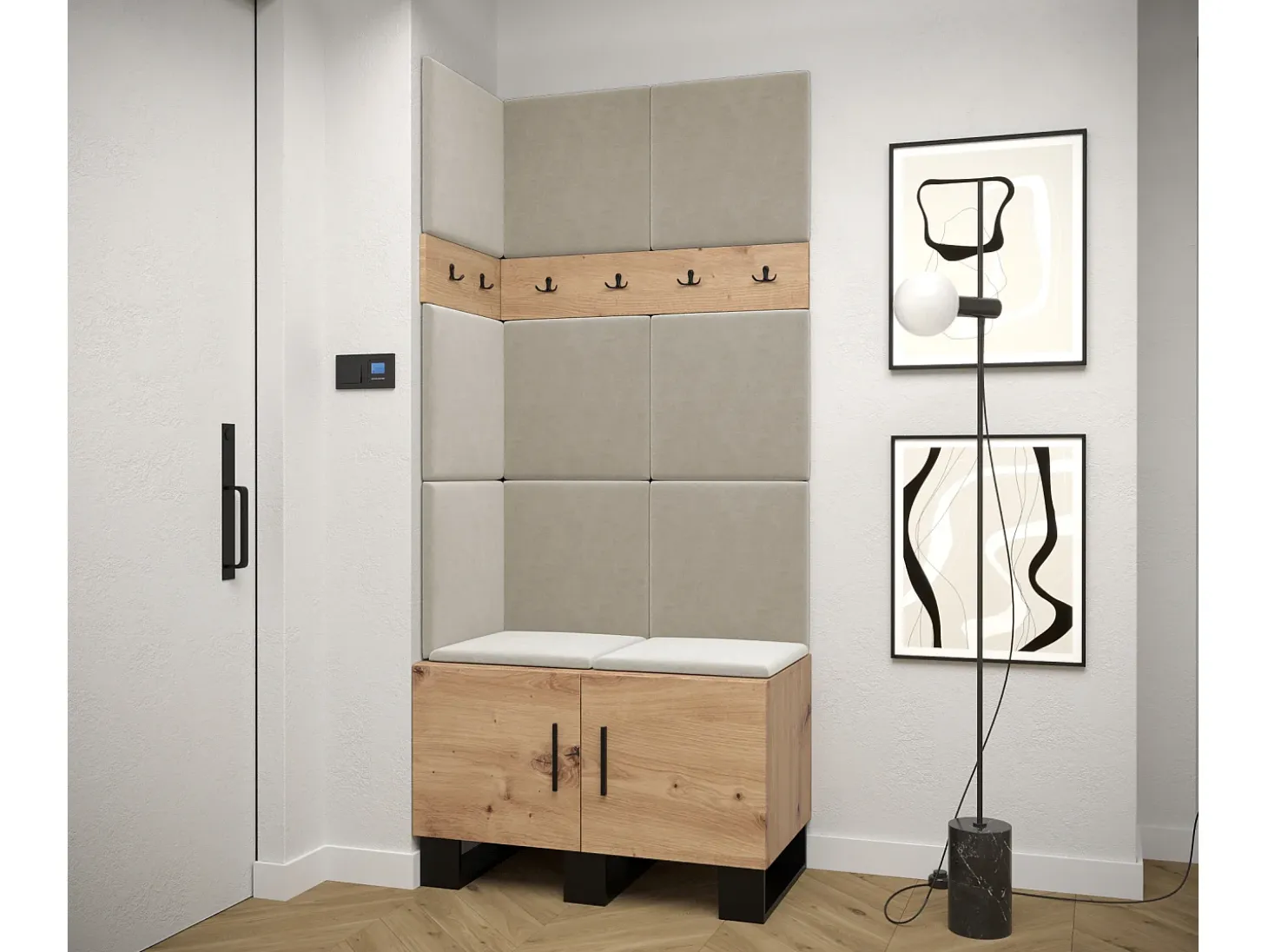 Conjunto de guardarropa Artin 11 196/84/46 (Roble/Manila 02)