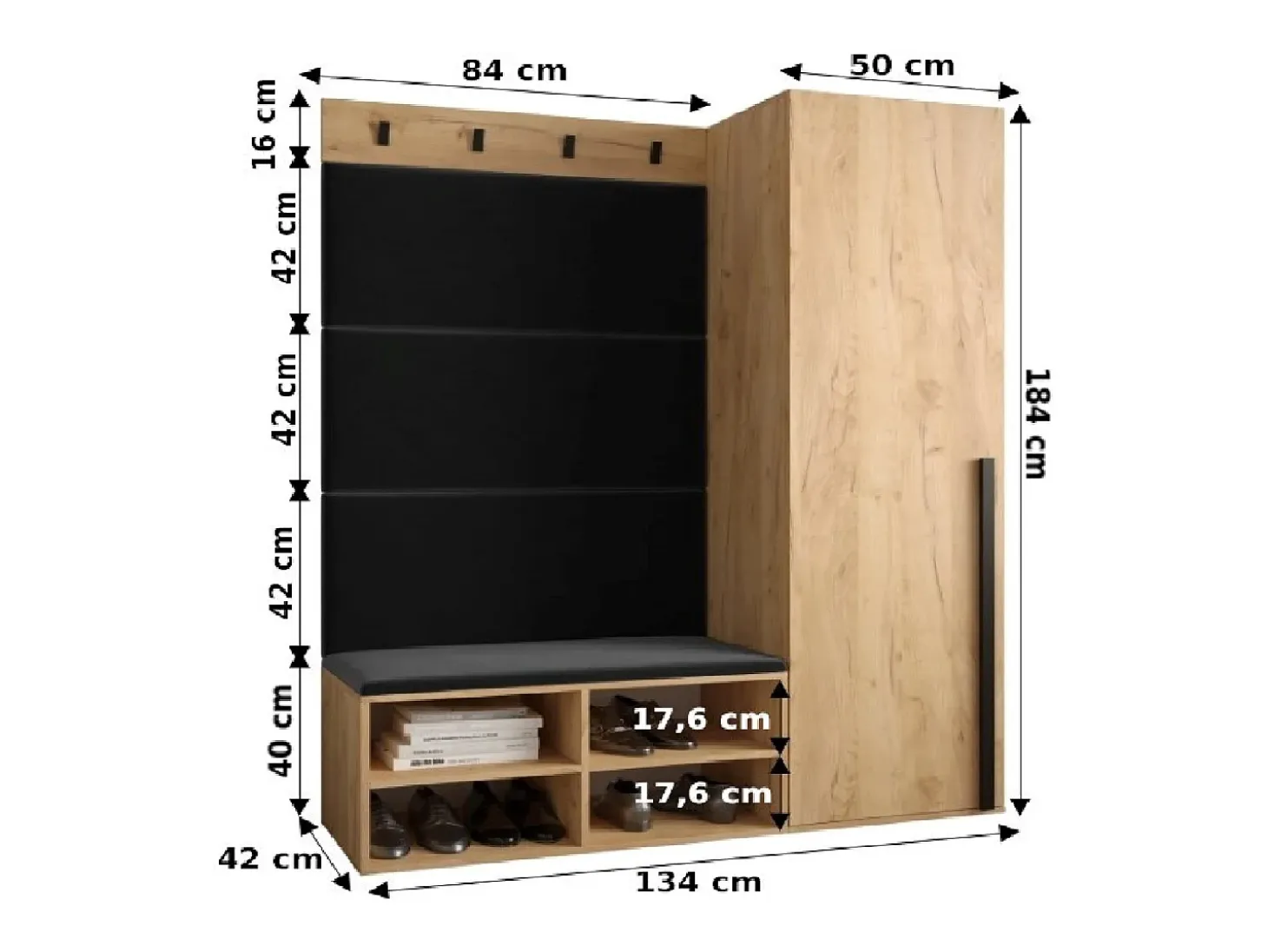 Conjunto de guardarropa Miro 6 184/134/42 (Blanco/Manila 16)