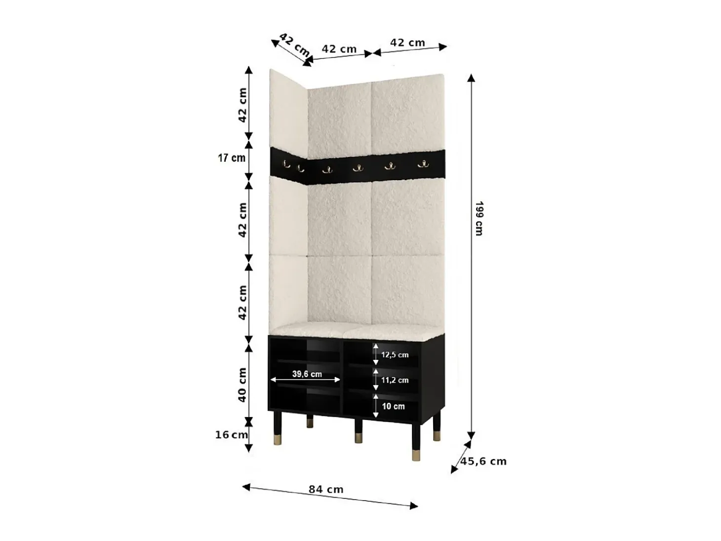 Conjunto de guardarropa Palermo 11 200/84/46 (Kashmir/Poso 60)