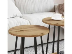 Conjunto de mesas auxiliares 2 piezas Roble Artisan y Negro