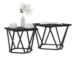 Conjunto de mesas auxiliares 2 piezas Roble negro 50 x 50 x 40 cm
