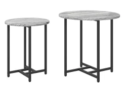 Conjunto de mesas auxiliares 2 piezas Gris sonoma y Negro