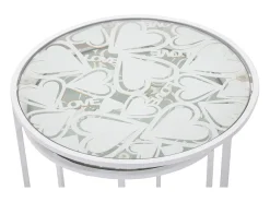 Conjunto de Mesitas Auxiliares VKH556, Blanco, 43x43x60 cm, Kendra Home