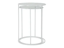 Conjunto de Mesitas Auxiliares VKH556, Blanco, 43x43x60 cm, Kendra Home