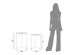 Conjunto de Mesitas Auxiliares VKH556, Blanco, 43x43x60 cm, Kendra Home