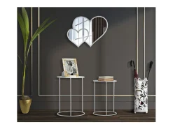 Conjunto de Mesitas Auxiliares VKH556, Blanco, 43x43x60 cm, Kendra Home