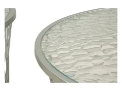 Conjunto de Mesitas Auxiliares VKH571, Plata, 70x70x45 cm, Kendra Home