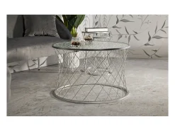 Conjunto de Mesitas Auxiliares VKH571, Plata, 70x70x45 cm, Kendra Home