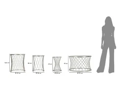 Conjunto de Mesitas Auxiliares VKH571, Plata, 70x70x45 cm, Kendra Home