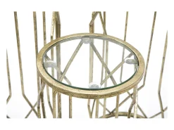 Conjunto de Mesitas Auxiliares VKH597, Oro, 32x32x71 cm, Kendra Home