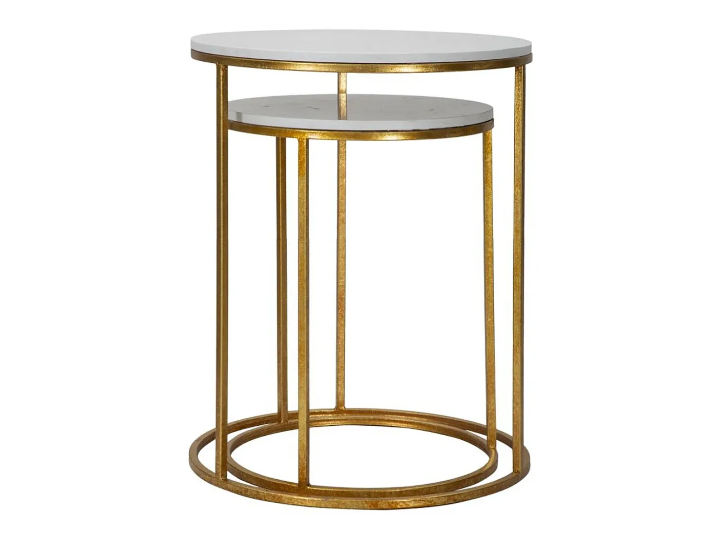Conjunto de Mesitas Auxiliares VKH534, Oro, 52x52x63 cm, Kendra Home