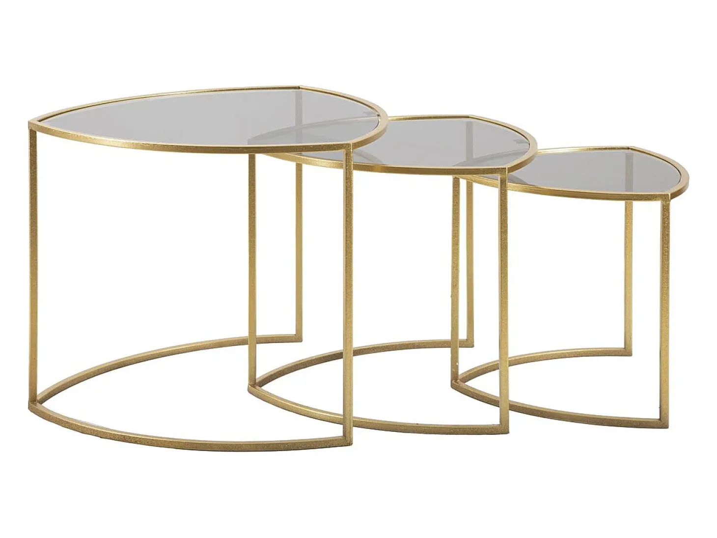 Conjunto de Mesitas Auxiliares VKH553, Oro, 60x60x50 cm, Kendra Home