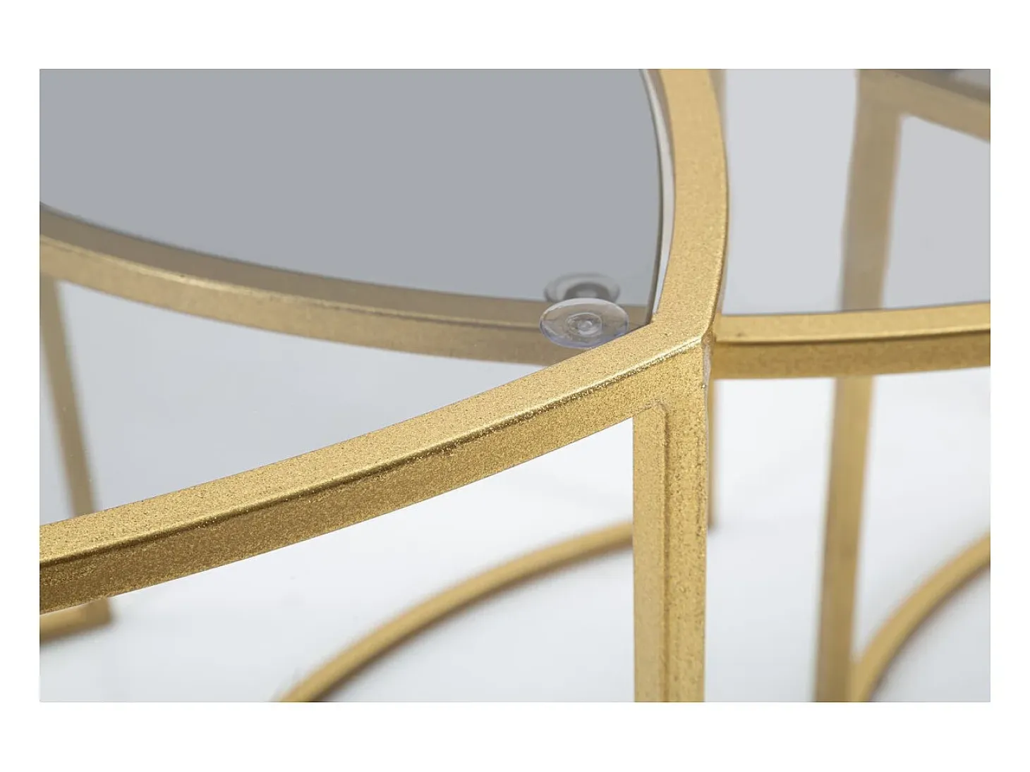 Conjunto de Mesitas Auxiliares VKH553, Oro, 60x60x50 cm, Kendra Home