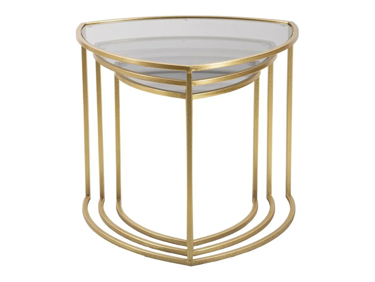 Conjunto de Mesitas Auxiliares VKH553, Oro, 60x60x50 cm, Kendra Home