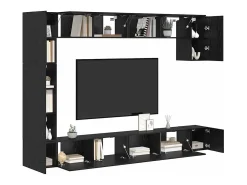 Conjunto de mueble de TV de 9 piezas Roble negro 100 x 30 x 30,5 cm