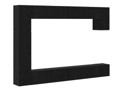 Conjunto de mueble de TV de 9 piezas Roble negro 100 x 30 x 30,5 cm