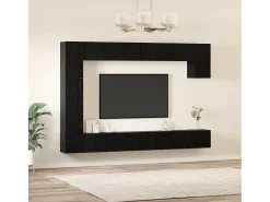 Conjunto de mueble de TV de 9 piezas Roble negro 100 x 30 x 30,5 cm