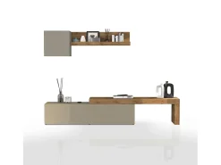 Conjunto de mueble de TV Chronos en topo mate y roble 190/350x40 cm