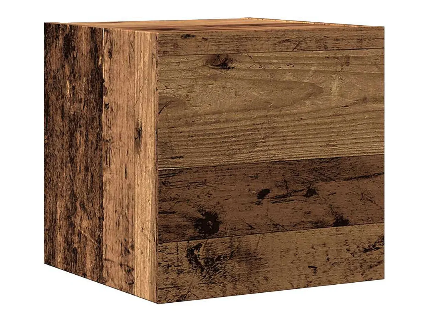 Conjunto de mueble de TV de pared de 5 piezas, madera vieja