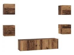 Conjunto de mueble de TV de 6 piezas Madera antigua Mediano 120 x 30 x 30 cm