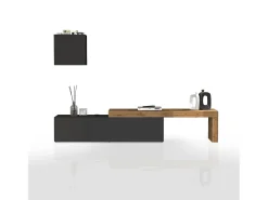 Conjunto de mueble de TV Chronos en antracita mate y roble 190/350x40 cm