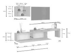 Conjunto de mueble de TV Chronos en antracita mate y roble 190/350x40 cm
