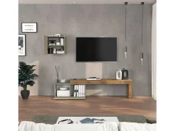Conjunto de mueble de TV Chronos Chronos en color topo mate y roble 180/260x40 cm