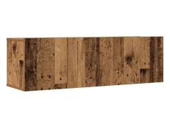 Conjunto de mueble de TV de pared de 5 piezas, madera vieja, madera de ingeniería