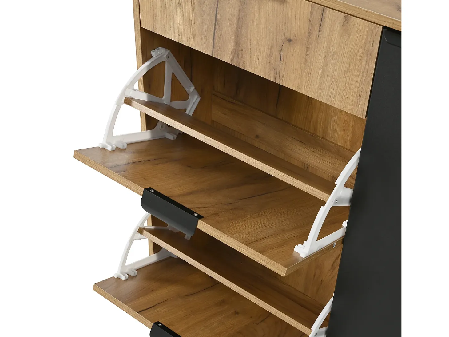 Conjunto de muebles de entrada de 4 piezas - Color madera y negro