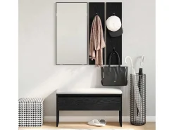 Conjunto de muebles de recibidor 4 piezas Roble negro 80 x 30,5 x 40 cm