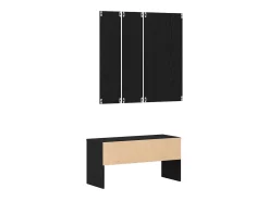 Conjunto de muebles de recibidor 4 piezas Roble negro 80 x 30,5 x 40 cm