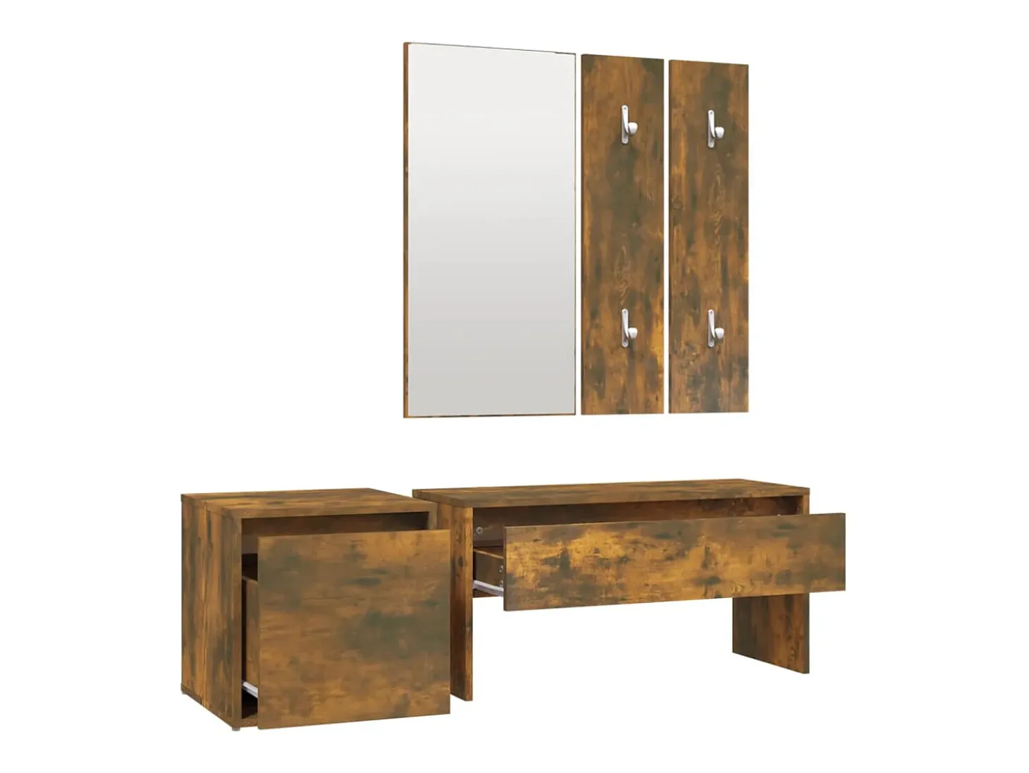 Conjunto de muebles de recibidor de madera de ingeniería de roble ahumado