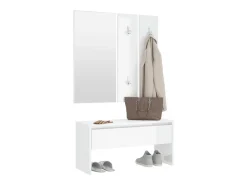 Conjunto de muebles de recibidor de madera de ingeniería blanca brillante