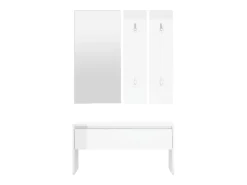 Conjunto de muebles de recibidor de madera de ingeniería blanca brillante