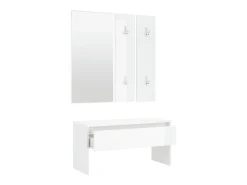 Conjunto de muebles de recibidor de madera de ingeniería blanca brillante