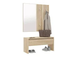 Conjunto de muebles de recibidor de madera de ingeniería de roble Sonoma