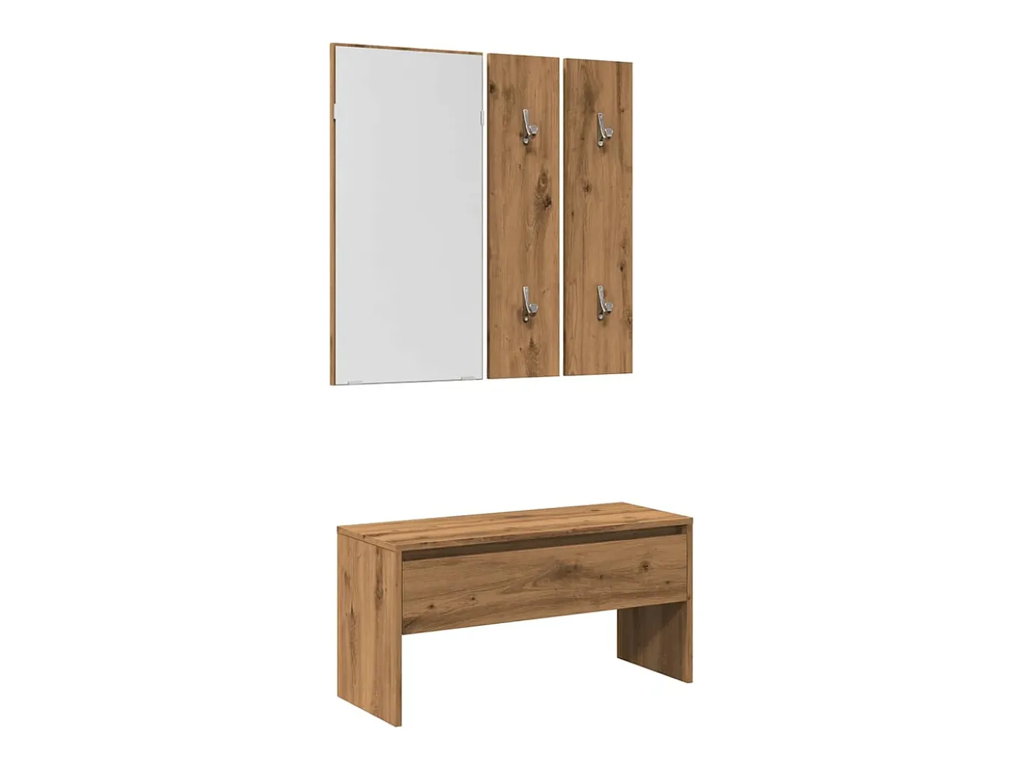 Conjunto de muebles de recibidor de madera de ingeniería de roble hecho a mano
