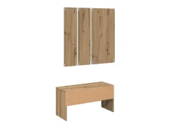 Conjunto de muebles de recibidor de madera de ingeniería de roble hecho a mano