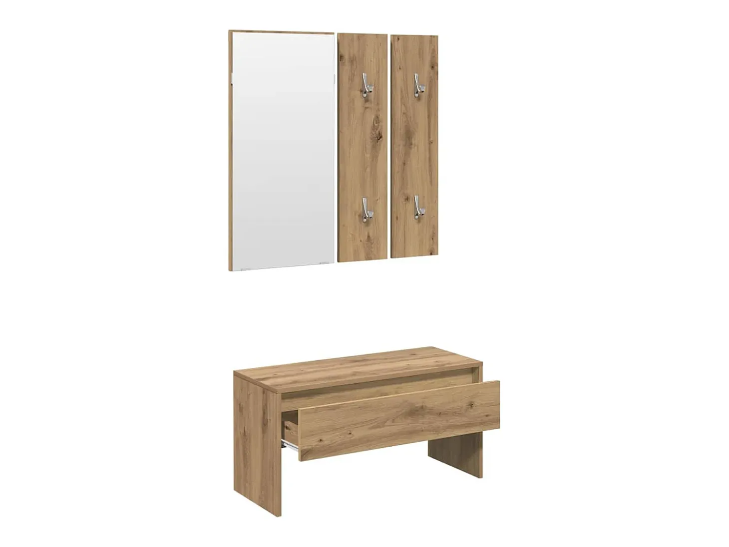 Conjunto de muebles de recibidor de madera de ingeniería de roble hecho a mano